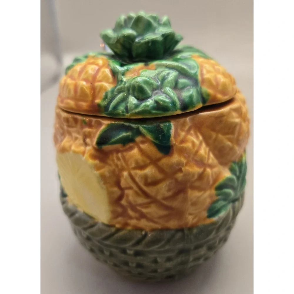 Jelly Jar. Vintage Pineapple Design With Serving Spoon Japan 1920 To 1950's‎
